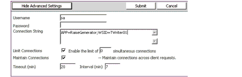 The figure shows how to specify connection string arguments for Microsoft Access or ODBC Socket drivers.