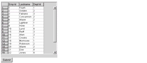 Grid populated from a query