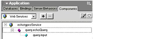 The echotypes web service shown in Dreamweaver MX