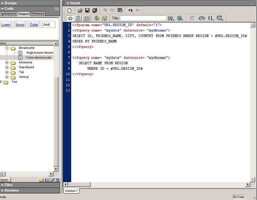 This image shows Macromedia Dreamweaver MX code.