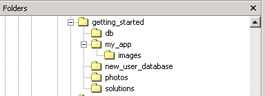 This image shows the getting started directory structure.