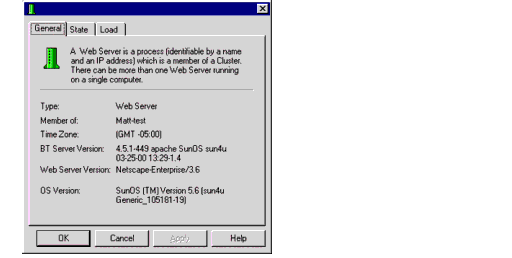 Server Properties dialog box