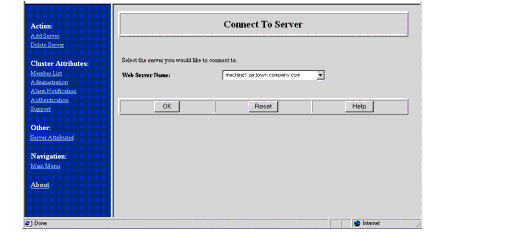 Connect to Server page 