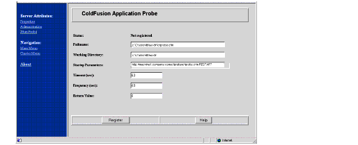 JRun Application Probe page