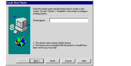 Create New Cluster dialog box