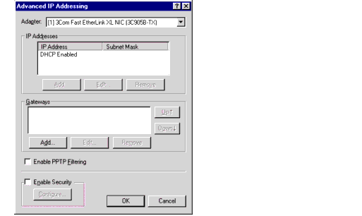 Advanced IP Addressing dialog box